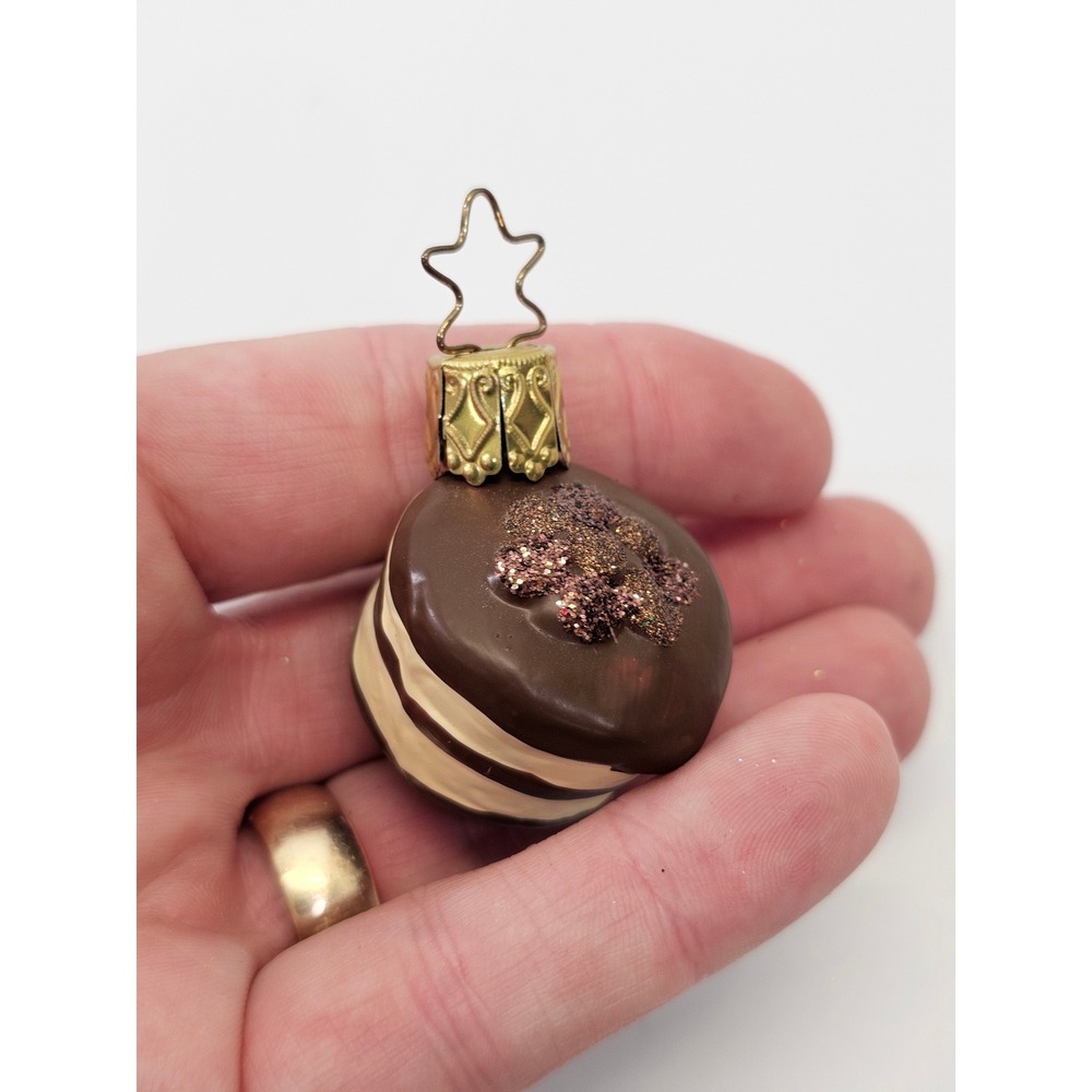 Inge Glas Crunchy Chocolates Confection Coookie Cake Blown Glass German Ornament